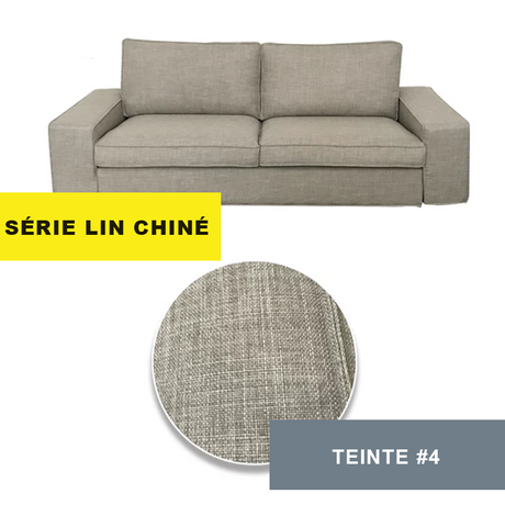 Housse pour canapé IKEA KIVIK 2 places lin chiné gris