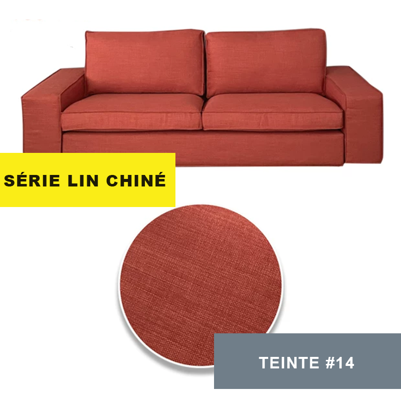 Housse pour canapé IKEA KIVIK 2 places lin chiné orange