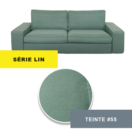 Housse pour canapé IKEA KIVIK 2 places lin turquoise