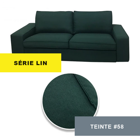 Housse pour canapé IKEA KIVIK 2 places lin vert