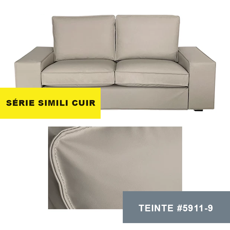 Housse pour canapé IKEA KIVIK 2 places simili cuir gris clair