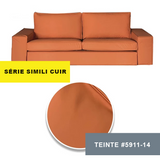 Housse pour canapé IKEA KIVIK 2 places simili cuir orange