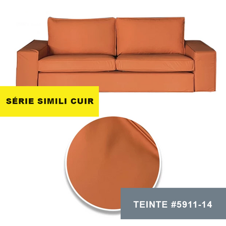 Housse pour canapé IKEA KIVIK 2 places simili cuir orange