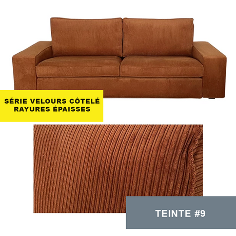 Housse pour canapé IKEA KIVIK 2 places velours côtelé ambre