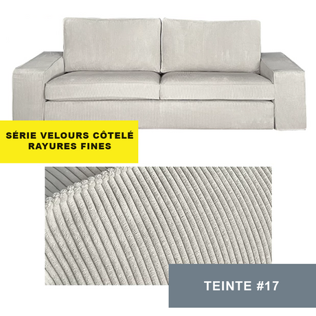 Housse pour canapé IKEA KIVIK 2 places velours côtelé blanc