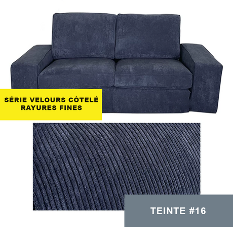 Housse pour canapé IKEA KIVIK 2 places velours côtelé bleue