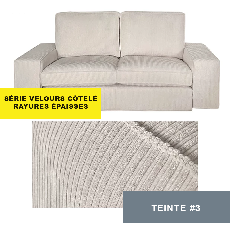 Housse pour canapé IKEA KIVIK 2 places velours côtelé ecru