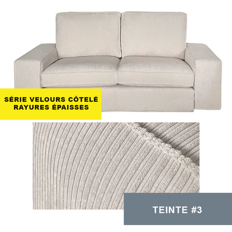 Housse pour canapé IKEA KIVIK 2 places velours côtelé ecru