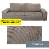 Housse pour canapé IKEA KIVIK 2 places velours côtelé taupe