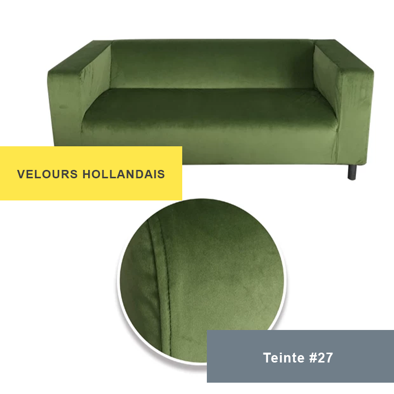 Housse pour canapé IKEA KLIPPAN velours blanc vert matcha