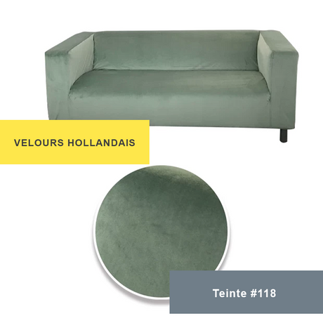 Housse pour canapé IKEA KLIPPAN velours blanc vert tendre