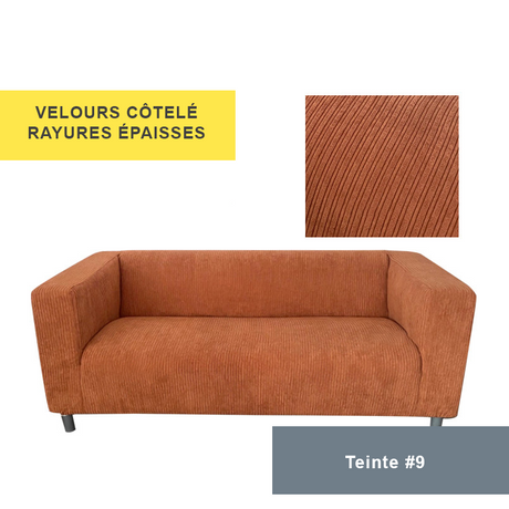 Housse pour canapé IKEA KLIPPAN velours côtelé ambre