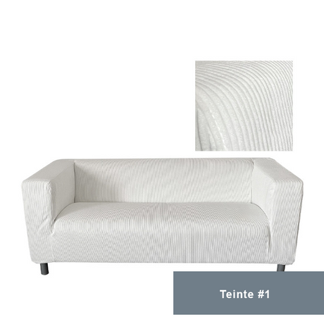 Housse pour canapé IKEA KLIPPAN velours côtelé blanc