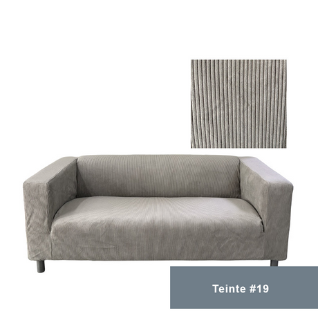 Housse pour canapé IKEA KLIPPAN velours côtelé taupe