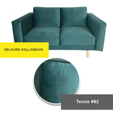 Housse pour canapé IKEA NORSBORG 2 places velours turquoise 
