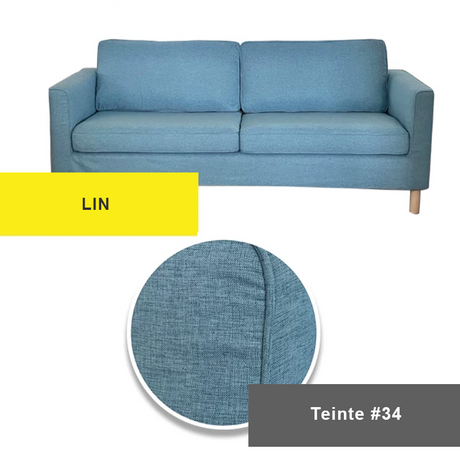 Housse pour canapé IKEA PARUP 2 places lin bleue