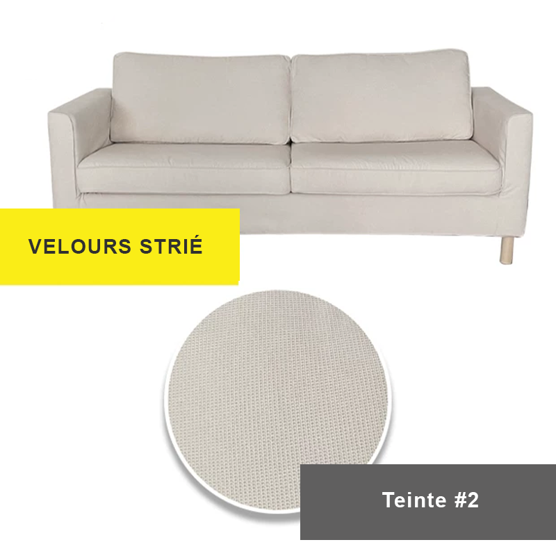 Housse pour canapé IKEA PARUP 2 places velours strié blanc