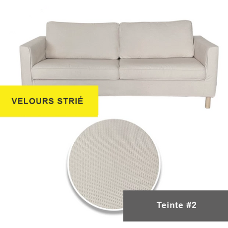 Housse pour canapé IKEA PARUP 2 places velours strié blanc