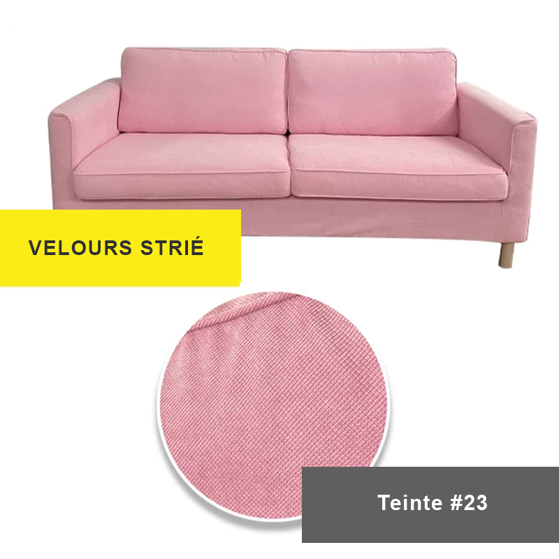 Housse pour canapé IKEA PARUP 2 places velours strié rose
