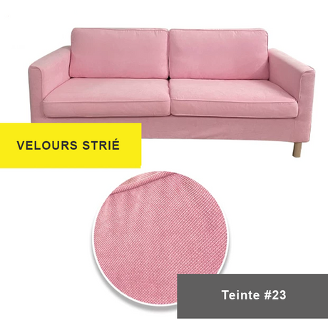 Housse pour canapé IKEA PARUP 2 places velours strié rose