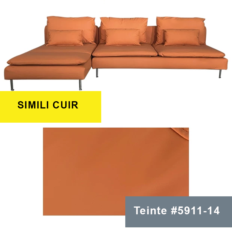 Housse pour canapé d'angle IKEA SODERHAMN cuir orange