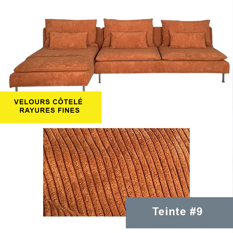 Housse pour canapé d'angle IKEA SODERHAMN velours côtelé
