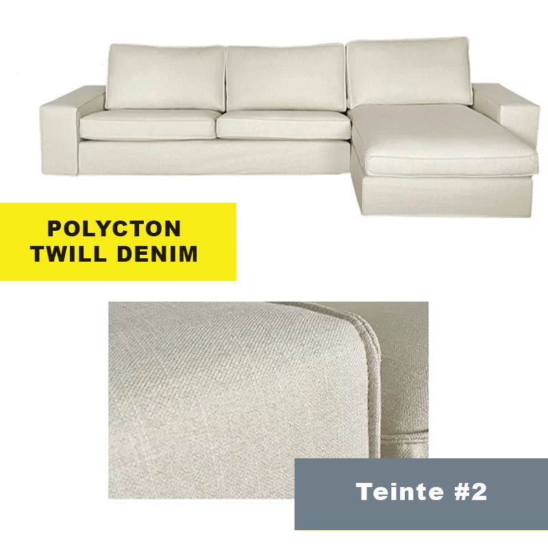 Housse pour canapé d'angle avec méridienne  IKEA KIVIK blanc