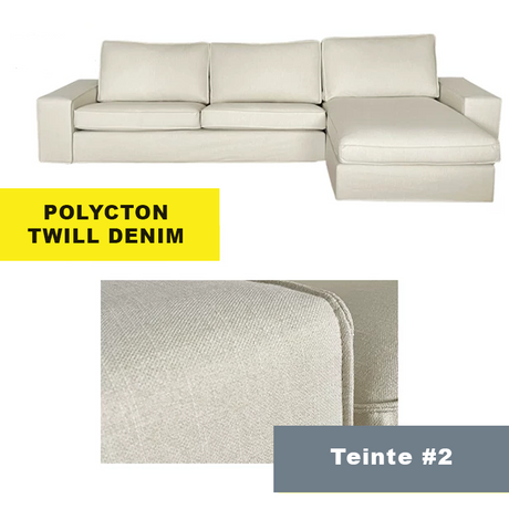 Housse pour canapé d'angle avec méridienne  IKEA KIVIK blanc