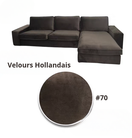 Housse pour canapé d'angle  méridienne  IKEA KIVIK velours marron