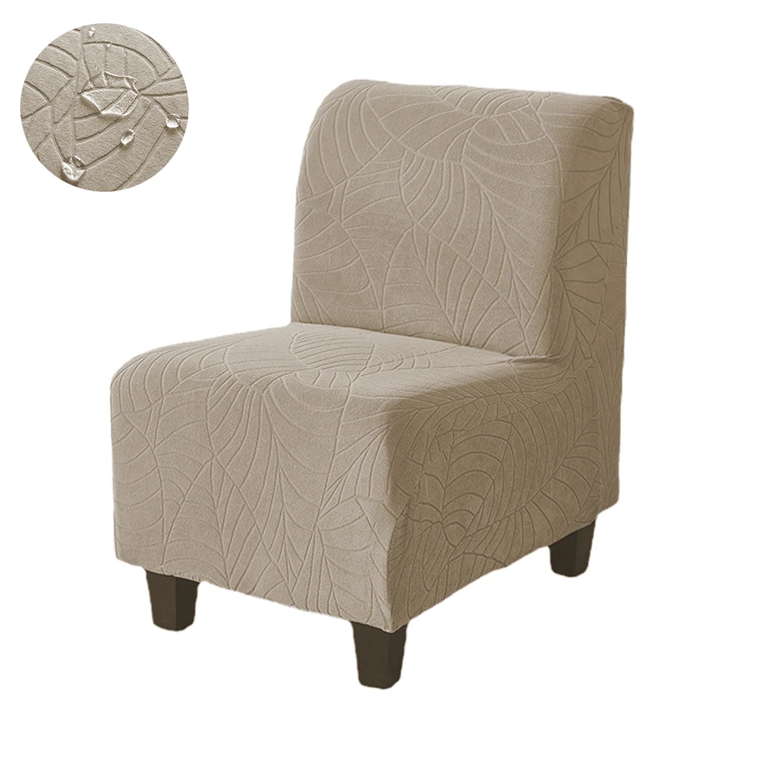 Housse pour chauffeuse, causeuse, fauteuil bas taupe