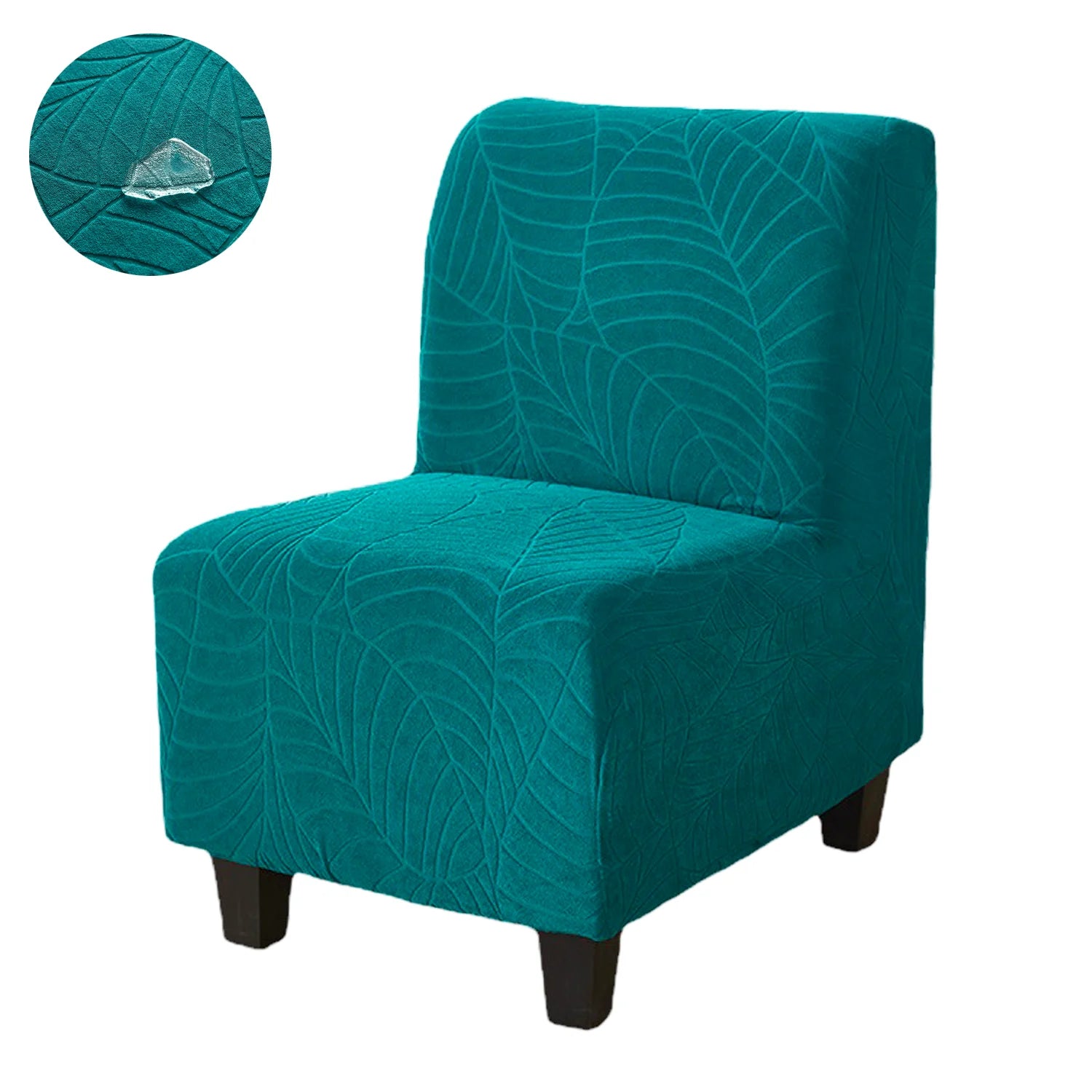 Housse pour chauffeuse, causeuse, fauteuil bas turquoise