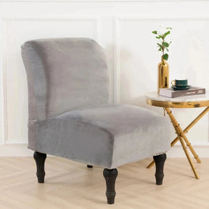 Hoes voor haardstoel, lage fauteuil zonder armleuning in puur fluweel