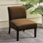 Housse pour chauffeuse, fauteuil bas velours café