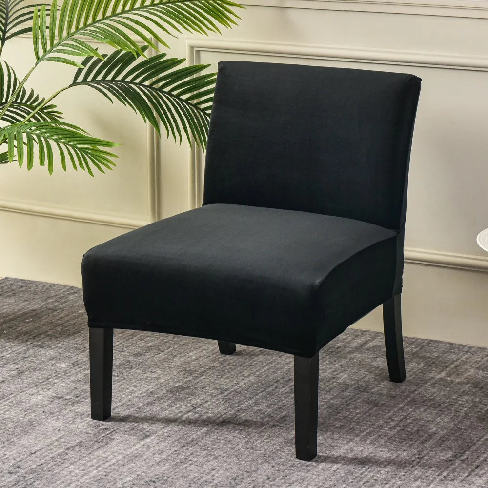 Housse pour chauffeuse, fauteuil bas velours noir