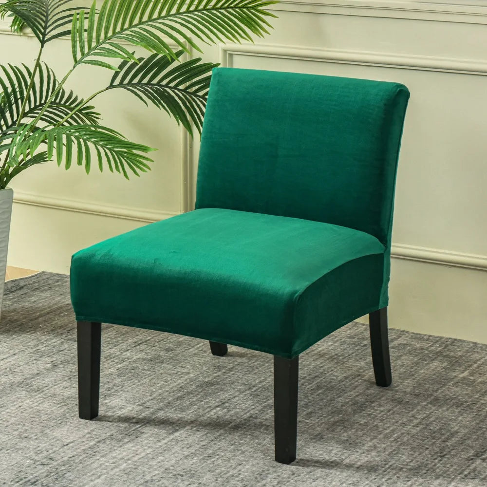 Housse pour chauffeuse, fauteuil bas velours vert