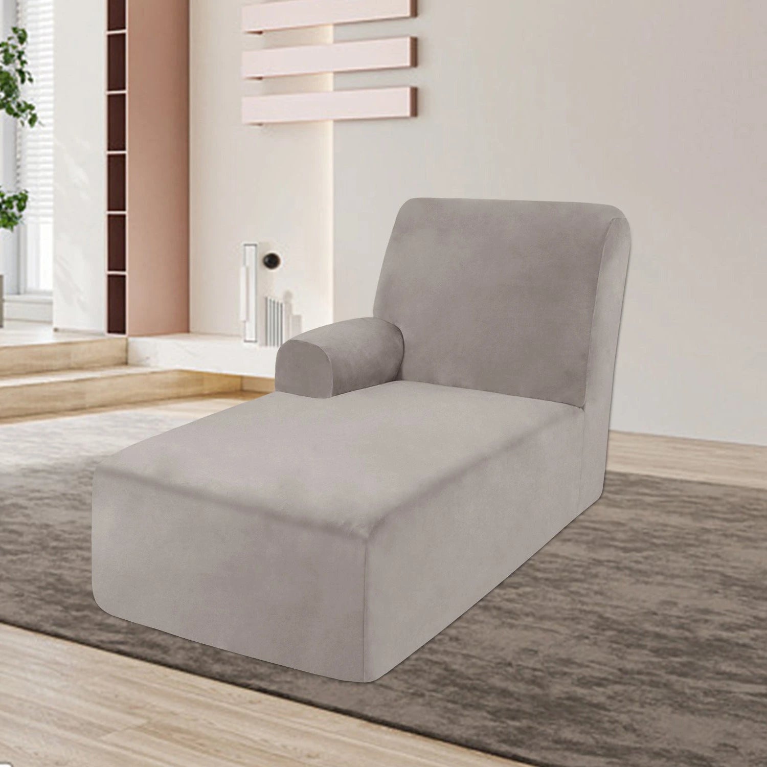 Housse pour méridienne et chaise longue avec accoudoir en velours