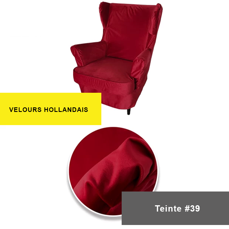 Housse prémium pour fauteuil IKEA STRANDMON velours rouge 39