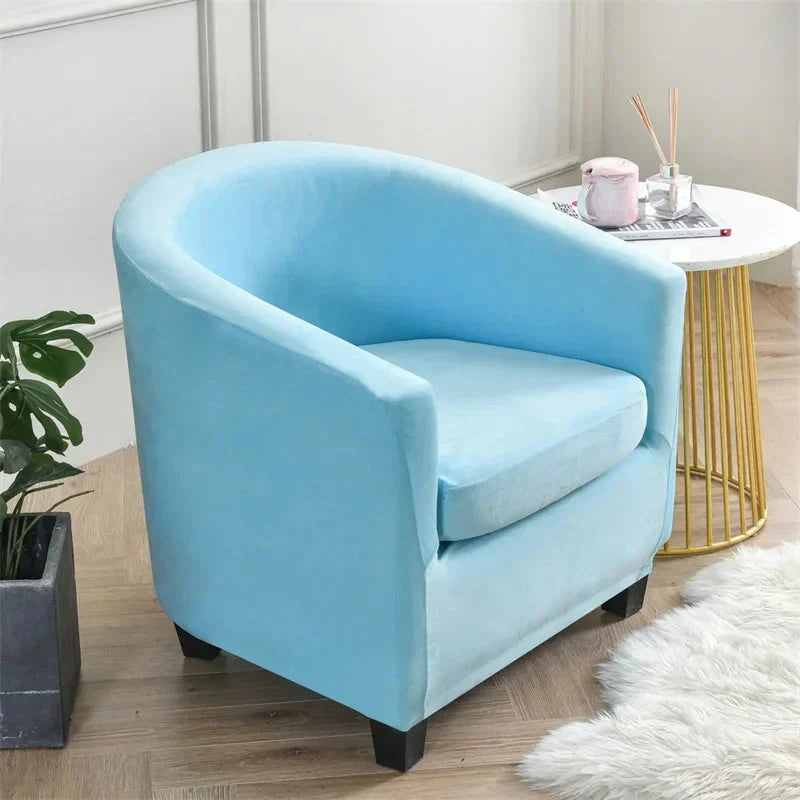 housse de fauteuil cabriolet pur velours bleue ciel