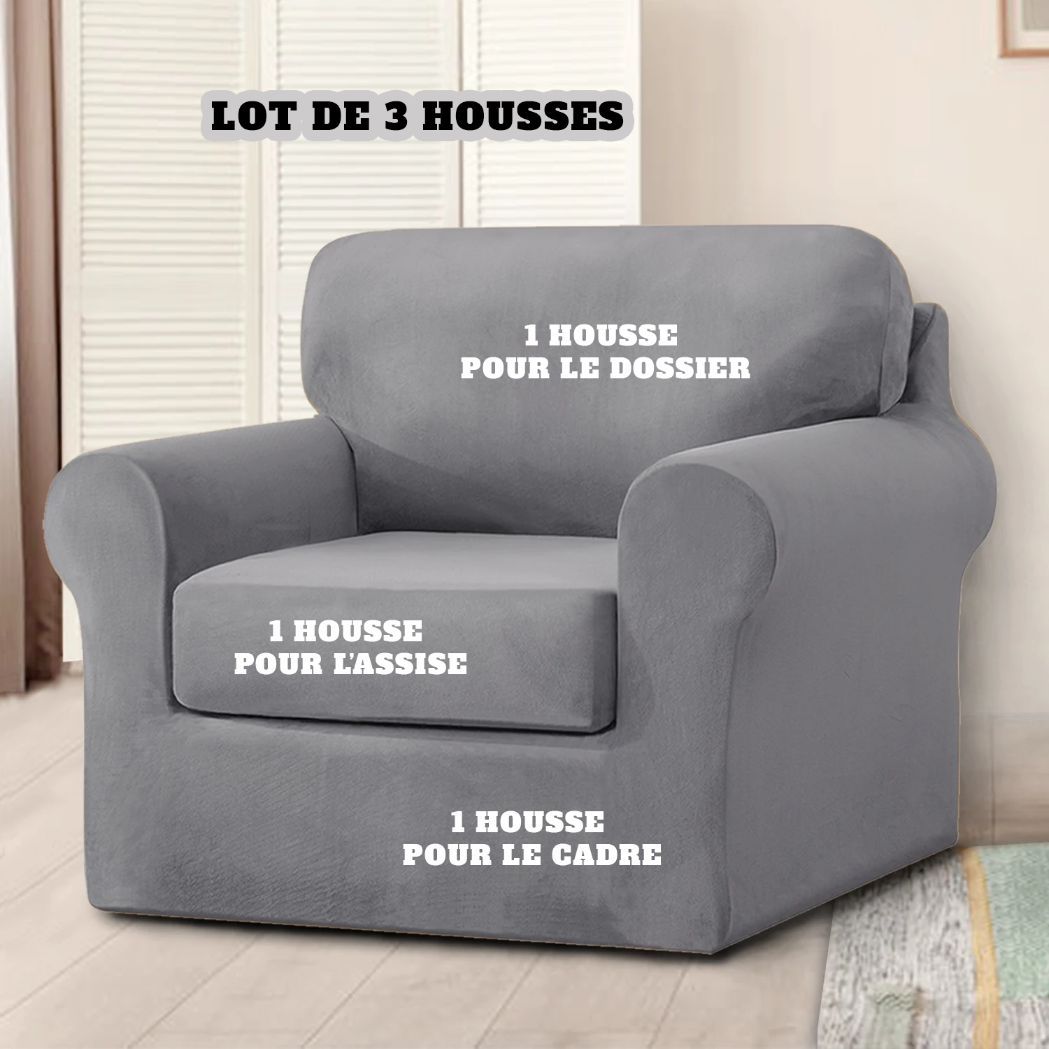 Housse pour fauteuil IKEA Lot de 3 housses