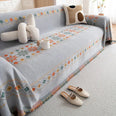 Plaid jeté de canapé grande taille bohème chenille renforcée gris