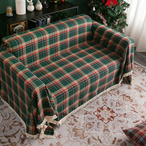 Grote plaid voor bank of fauteuil met Schotse ruit