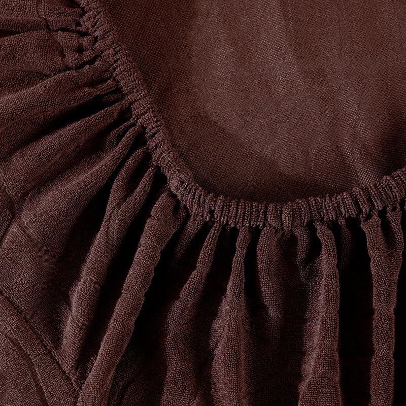 Tissu extensible imperméable hibiscus marron