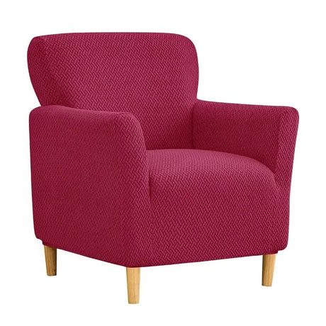 Housse pour fauteuil club velours damassé rose fushia