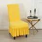 Housse de chaise avec jupe velours jaune