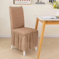 Housse de chaise avec jupe en dentelle texture gaufrée