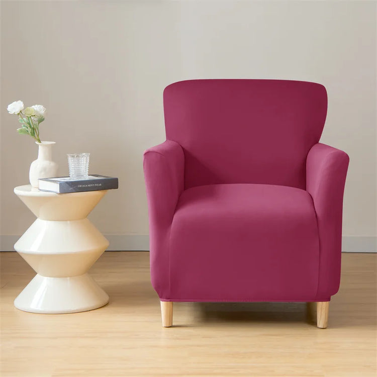 Housse pour fauteuil club en lycra imperméable rose