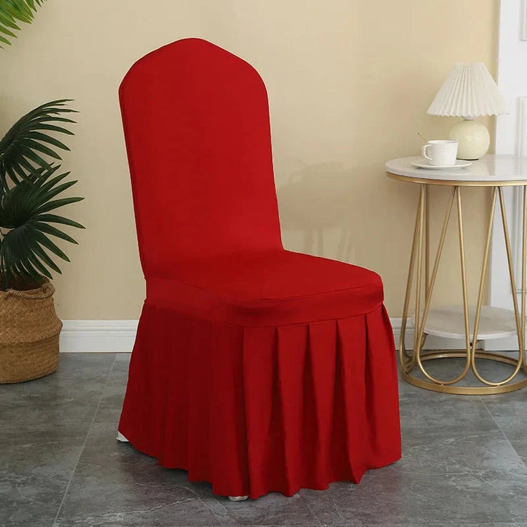 Housse de chaise à jupes lycra pour mariage rouge