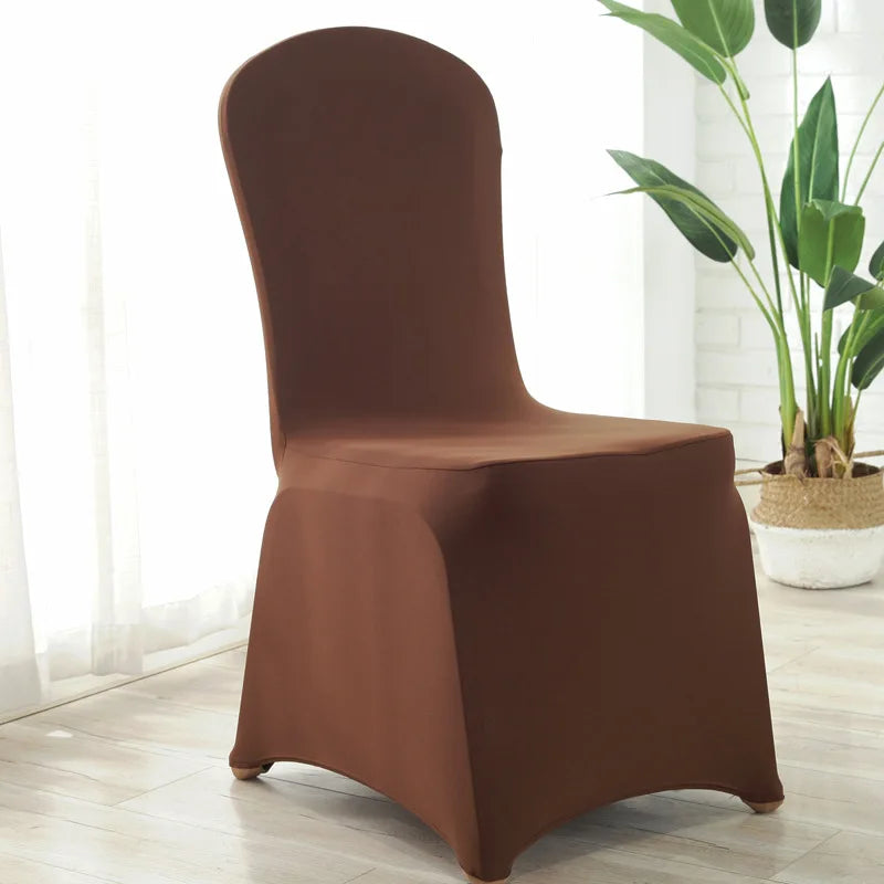 Housse de chaise mariage extensible lycra marron