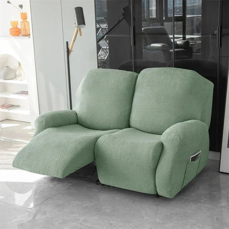 Housse canapé relax 2 places vert matcha velours damassé  