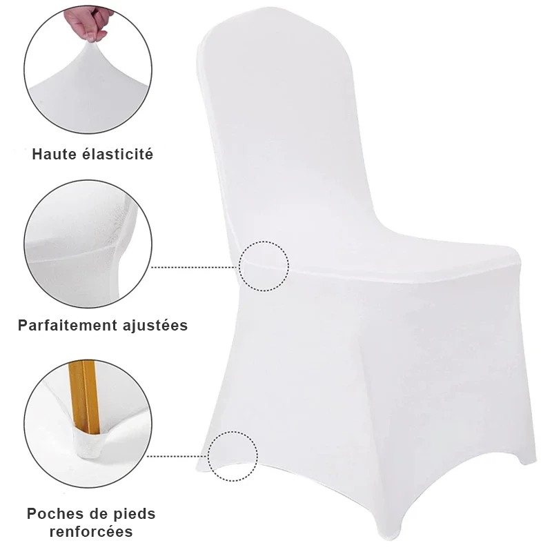 détails housse de chaise mariage qualité prémium